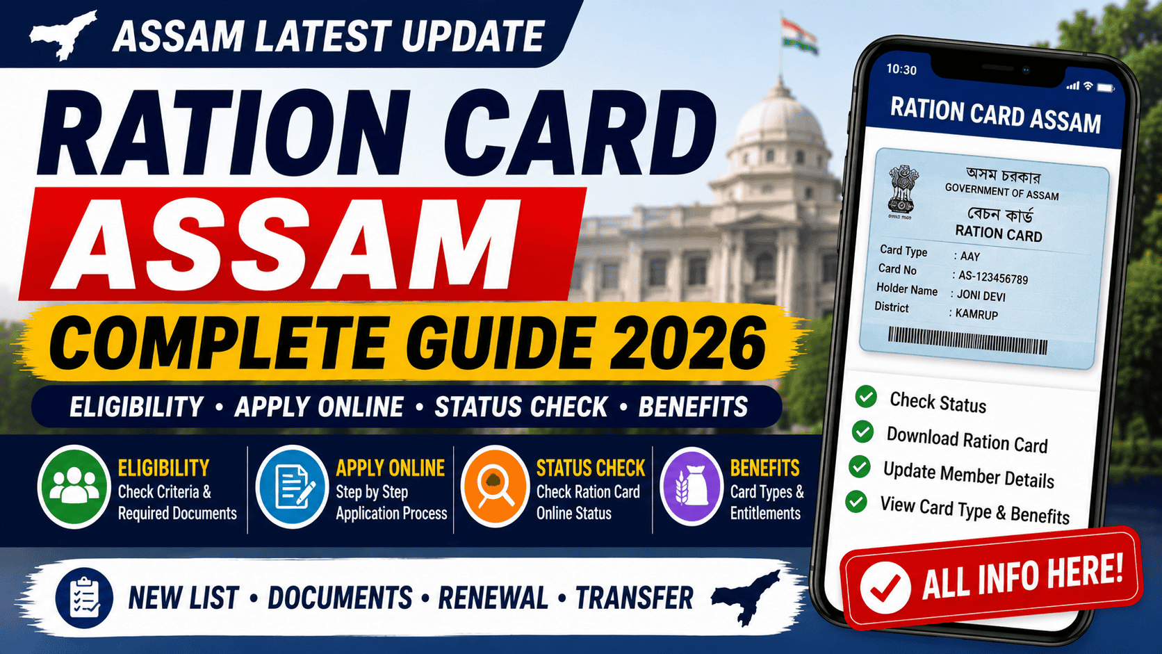 Assam ration card status check and RCMS beneficiary details 2026